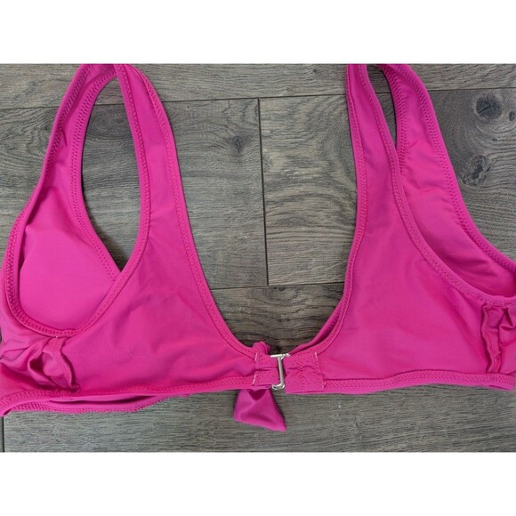 Ralph Lauren Bikini Top Pink Tie Front Swimwear Beach Cruise Pool Sz S No Tag - Picture 3 of 5